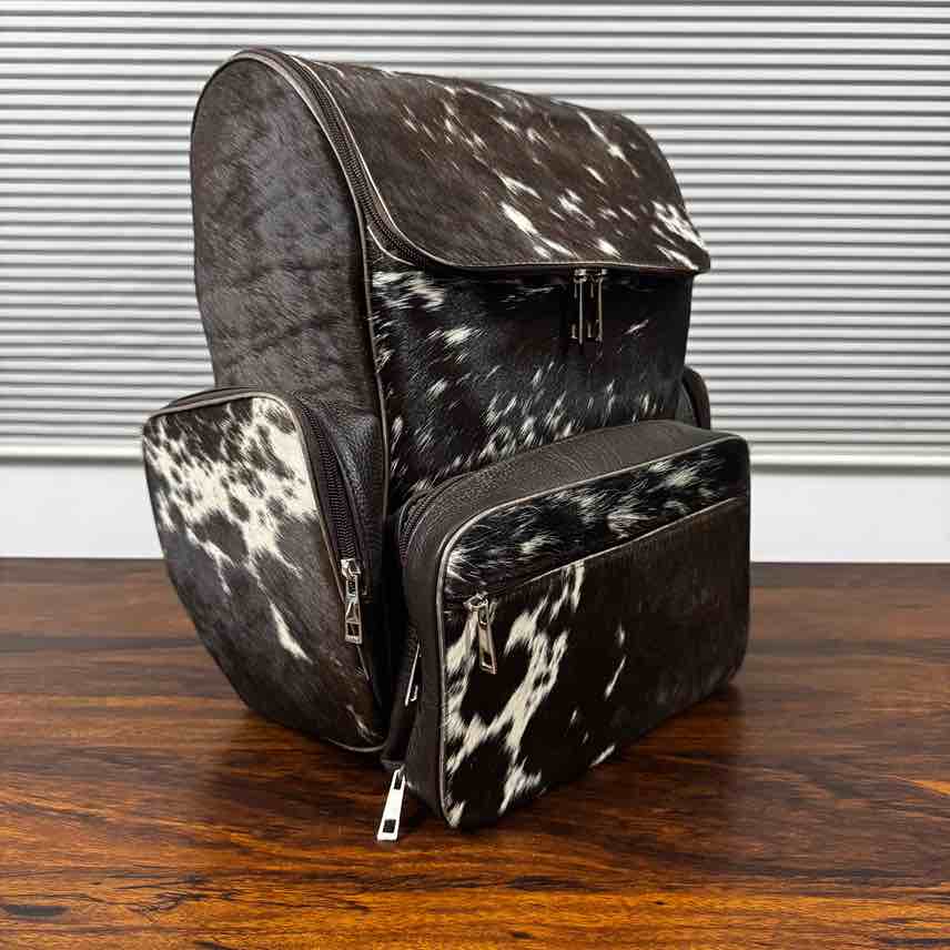 Handmade Cowhide Laptop Backpack | Genuine Hair-On Cowhide
