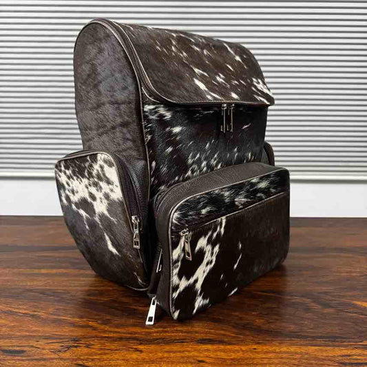 Handmade Cowhide Laptop Backpack | Genuine Hair-On Cowhide