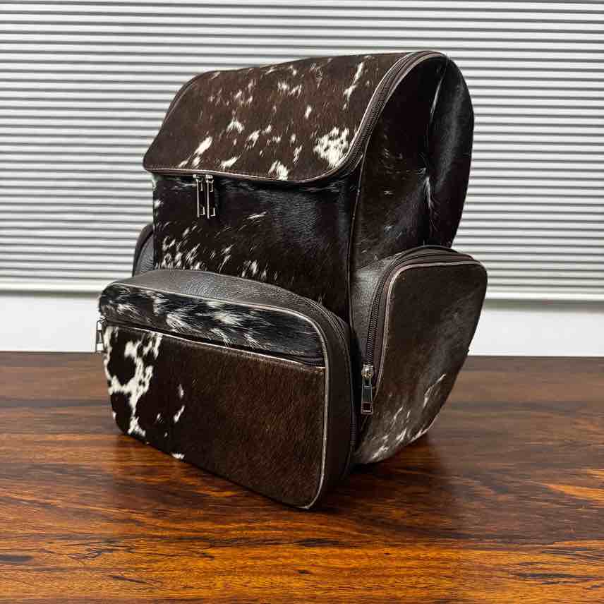 Handmade Cowhide Laptop Backpack | Genuine Hair-On Cowhide