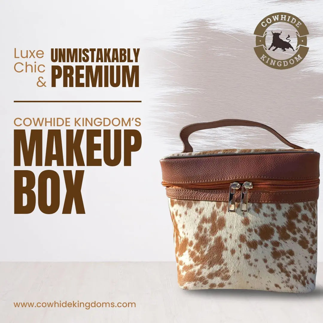 Natural Cowhide Makeup Bag Cowhide Kingdom