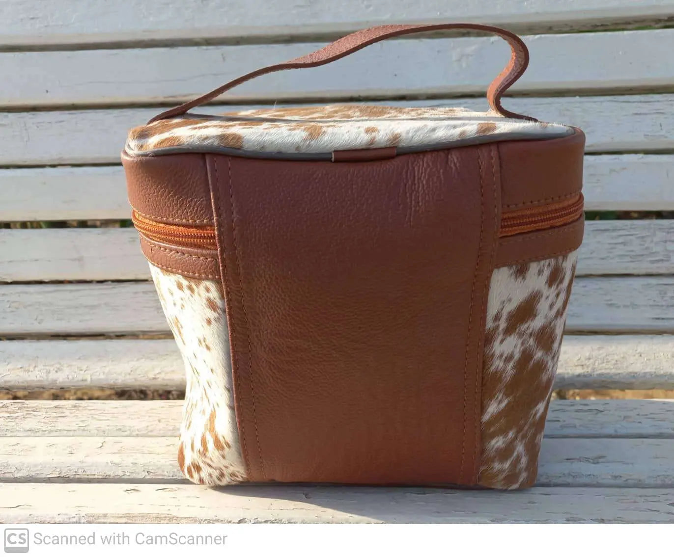 Natural Cowhide Makeup Bag - Cowhide Kingdom