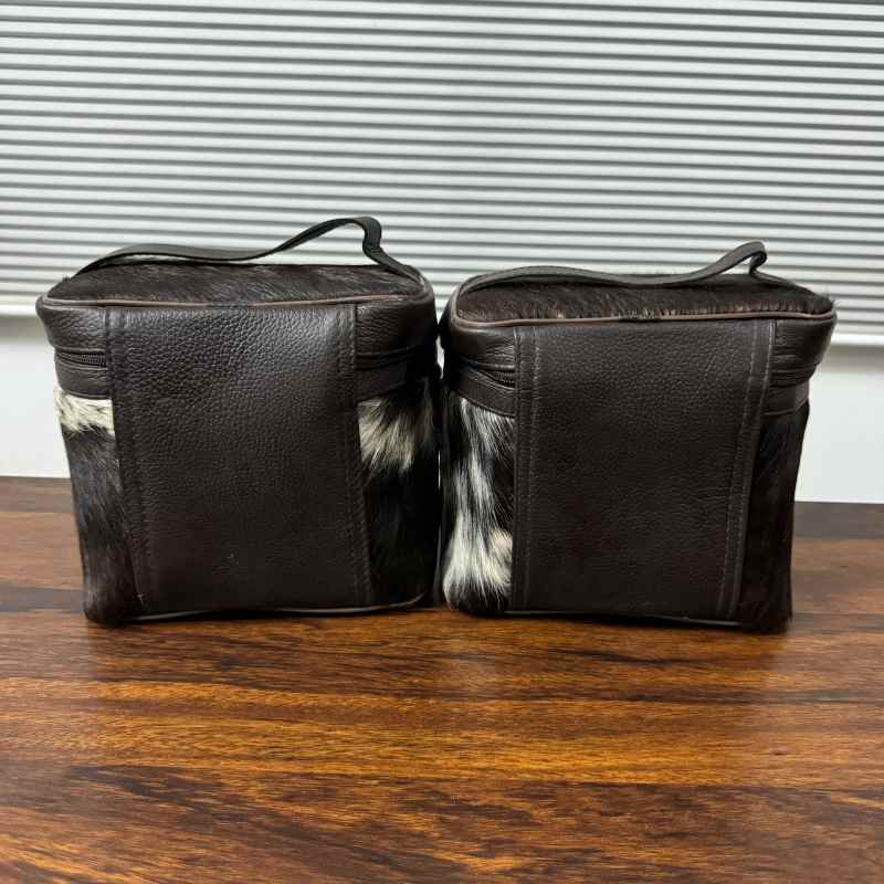 Black & White Cowhide Cosmetic & Toiletry Travel Bag