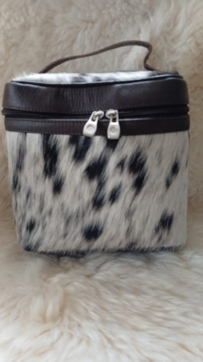 Handmade Cowhide Beauty Box | Genuine Leather Makeup Organizer | See Your Box Before Free Shipping