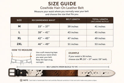 Cowhide Leather Belt Brown White – Western Handmade Genuine Cowhide Belt for Men & Women