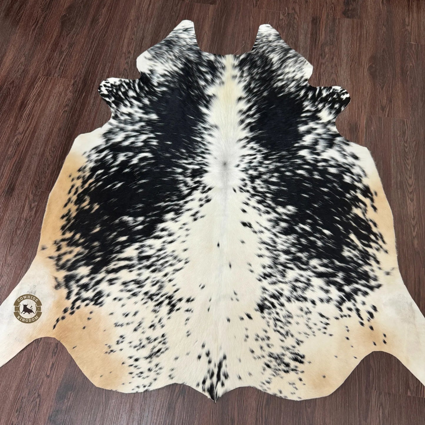 Artisan Black & White Cowhide Rug | Handmade Hair - on Leather Area Rug – PHOTO PREVIEW & FREE SHIPPING - Cowhide Kingdom