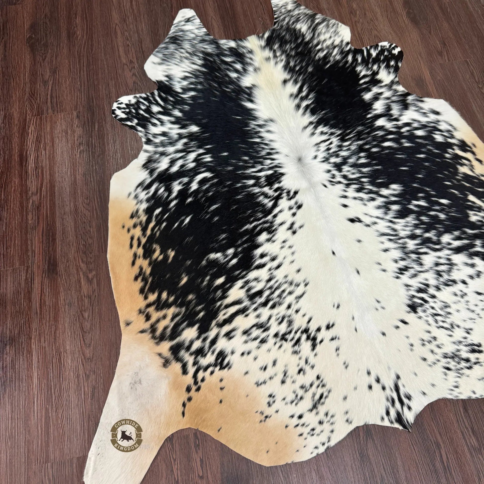 Artisan Black & White Cowhide Rug | Handmade Hair - on Leather Area Rug – PHOTO PREVIEW & FREE SHIPPING - Cowhide Kingdom