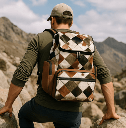 Artisan Cowhide Backpack | Handmade Hair - on Leather Travel Bag — PHOTO OF YOUR EXACT BAG + FREE SHIPPING - Cowhide Kingdom