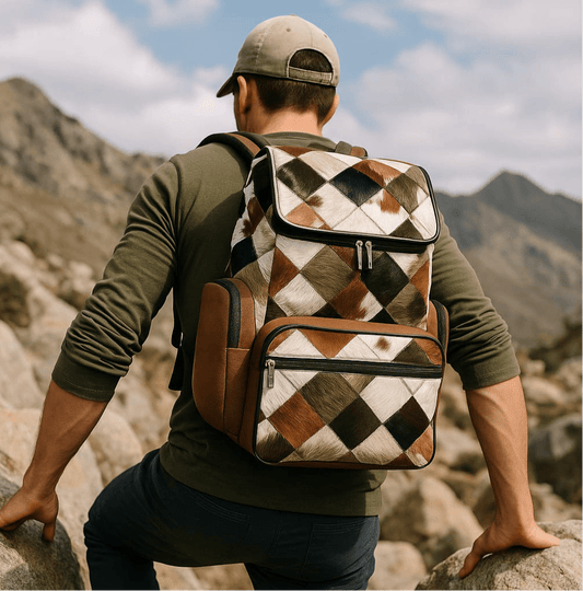 Artisan Cowhide Backpack | Handmade Hair - on Leather Travel Bag — PHOTO OF YOUR EXACT BAG + FREE SHIPPING - Cowhide Kingdom
