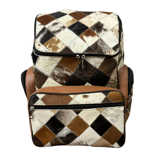Artisan Cowhide Backpack | Handmade Hair - on Leather Travel Bag — PHOTO OF YOUR EXACT BAG + FREE SHIPPING - Cowhide Kingdom