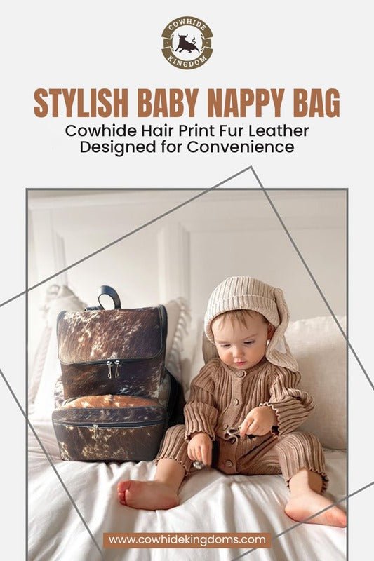 Cowhide Diaper Backpack for Moms – Genuine Hair - On Leather | See your bag before Free Shipping - Cowhide Kingdom