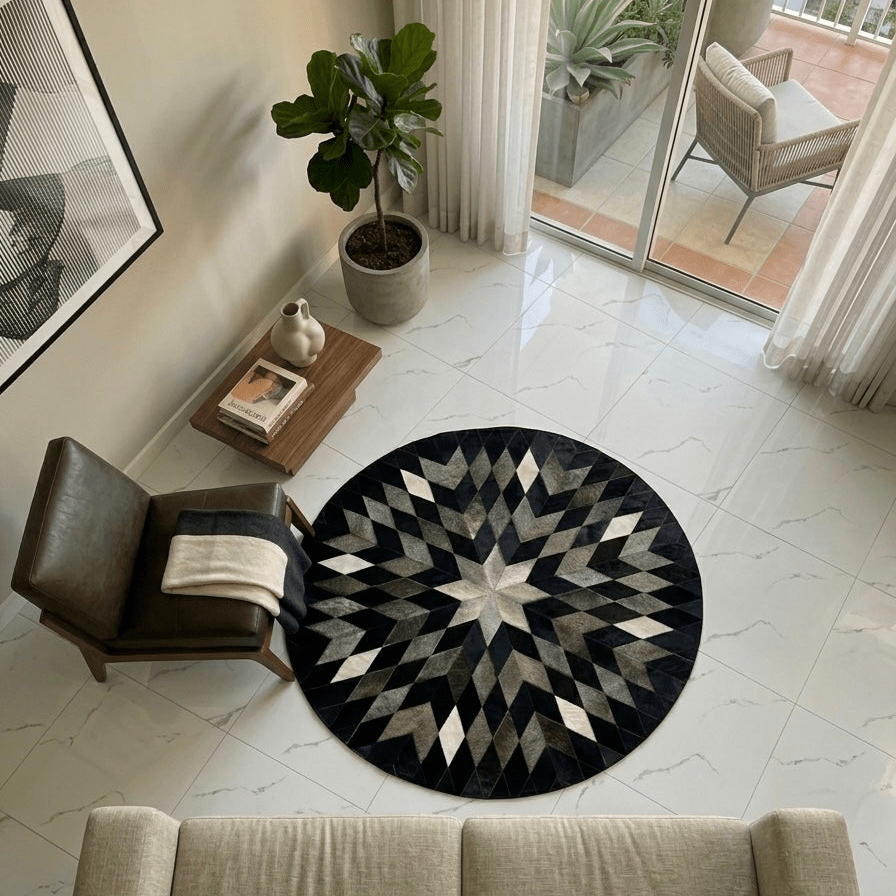 Cowhide Patchwork Rug | Hair on Hide Rug Living Room - Cowhide Kingdom