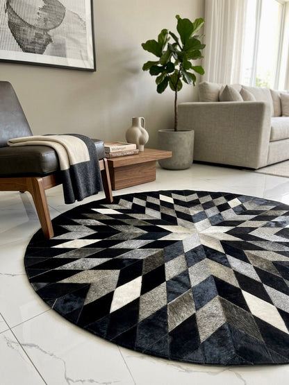 Cowhide Patchwork Rug | Hair on Hide Rug Living Room - Cowhide Kingdom