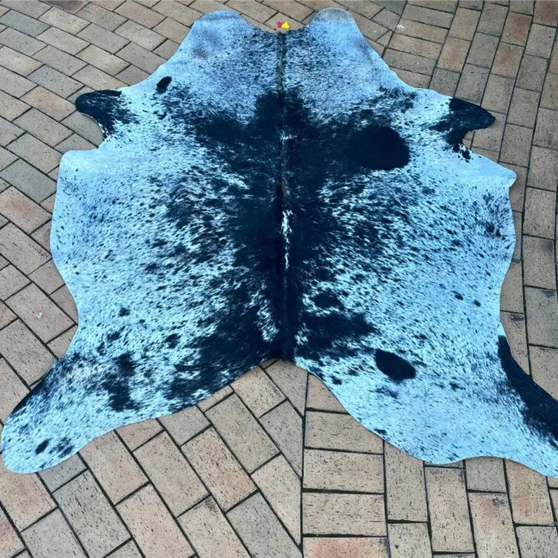 Handmade Black White Cowhide Rug - Cowhide Kingdom