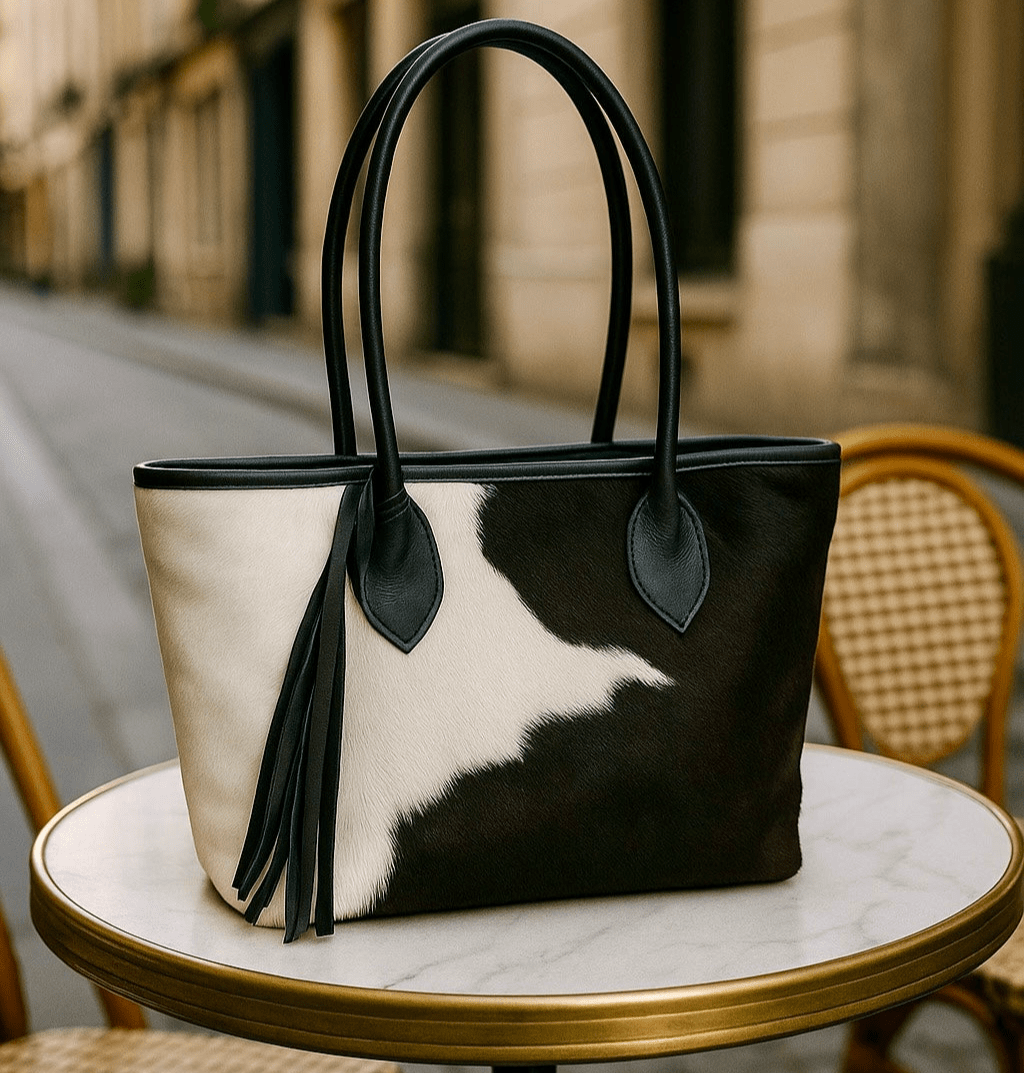 cowhide tote bag for laptop and daily use | Your Bag, Your Choice: Photo Approval Before Free Worldwide Shipping - Cowhide Kingdom