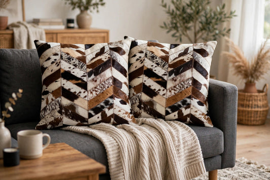 Cowhide Pillow Covers set | Genuine Hair-On Cushion Cover | see your order before free shipping