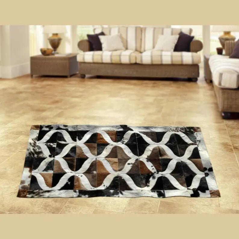 Custom Patchwork Cowhide Rug: 100% Natural Leather – See Your Rug Before We Ship - Cowhide Kingdom