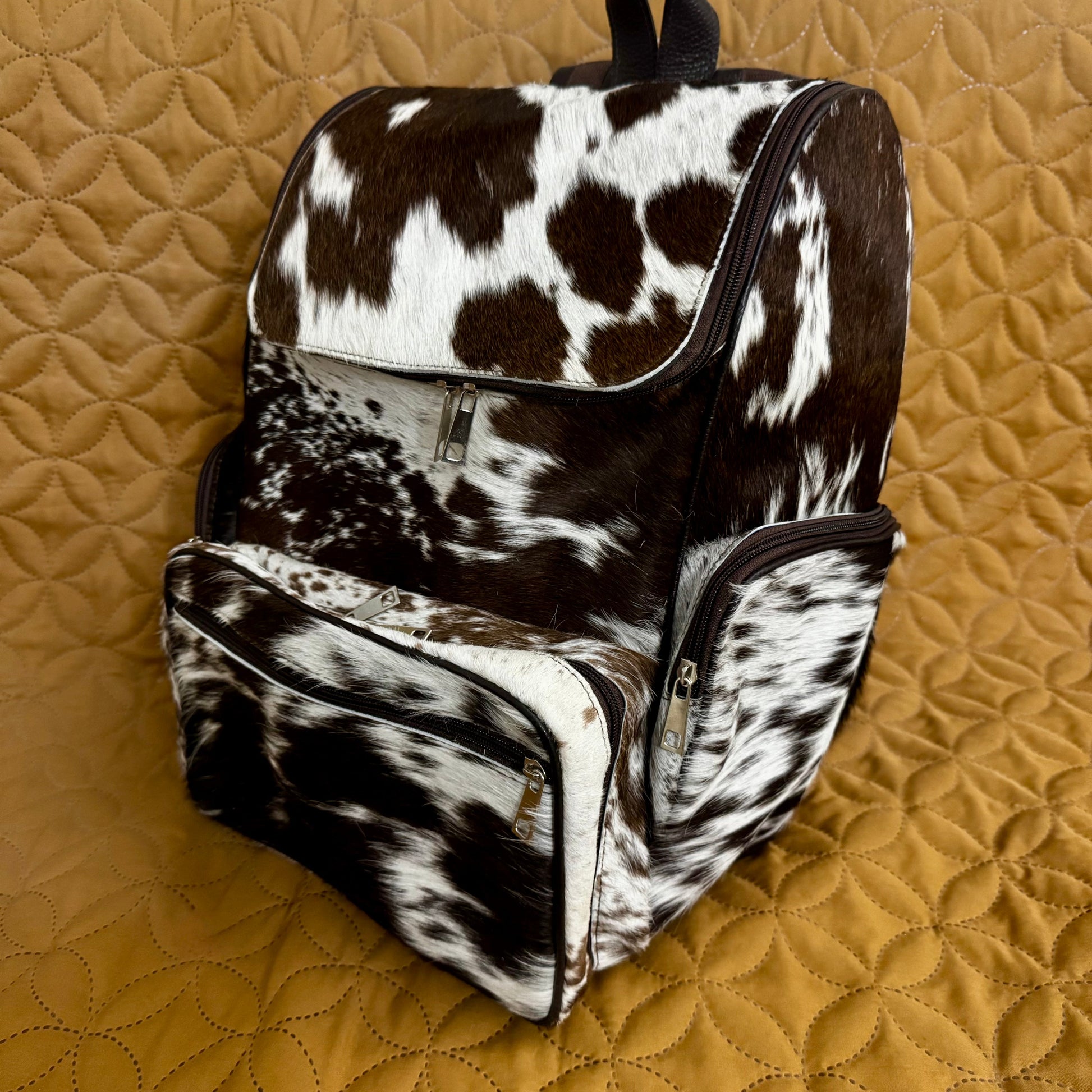 Hair on Cowhide Backpack Bag Diaper Bag | The "No - Surprises" Guarantee: See Your Exact Bag + Free Shipping - Cowhide Kingdom