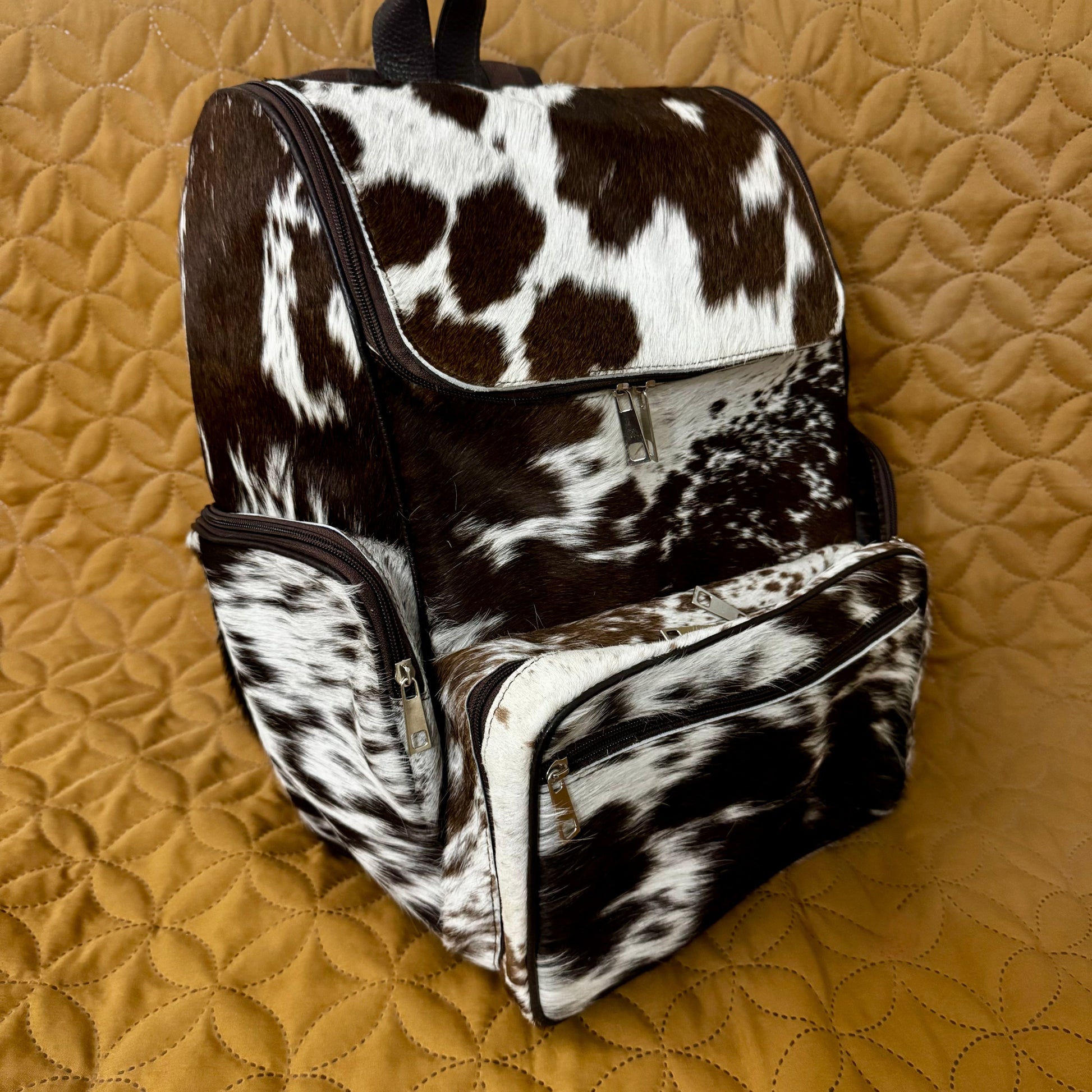 Hair on Cowhide Backpack Bag Diaper Bag | The "No - Surprises" Guarantee: See Your Exact Bag + Free Shipping - Cowhide Kingdom