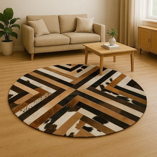 Handmade Patchwork Cowhide Rug | 100% Genuine Leather Area Rug – PHOTO OF YOUR EXACT RUG + FREE SHIPPING - Cowhide Kingdom