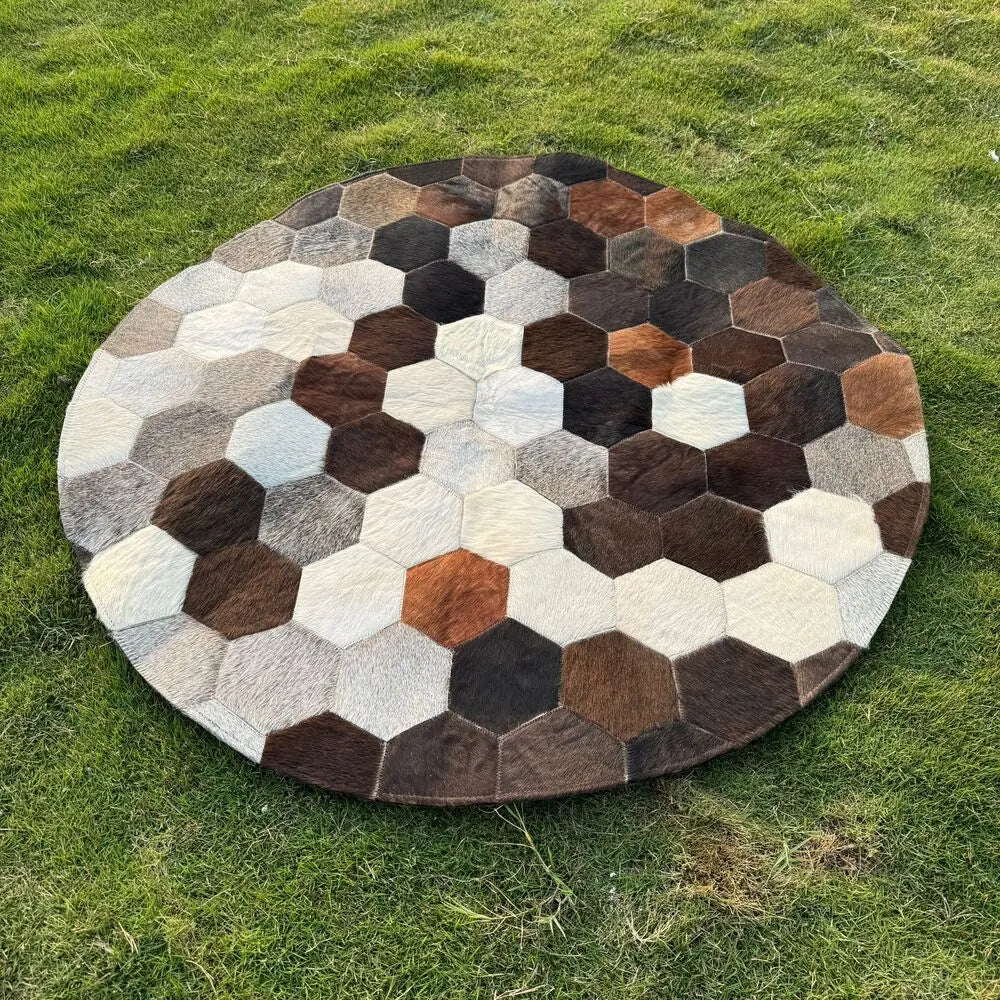 Natural Cowhide Patchwork Rug - Cowhide Kingdom