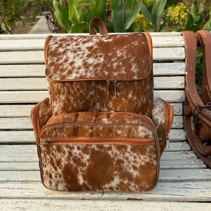 Hair on Cowhide Backpack Bag | Cowhide Leather Backpack Bag for Travel | Gym Bag | Free Shipping Cowhide Kingdom