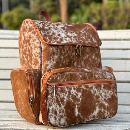 Hair on Cowhide Backpack Bag | Cowhide Leather Backpack Bag for Travel | Gym Bag | Free Shipping Cowhide Kingdom