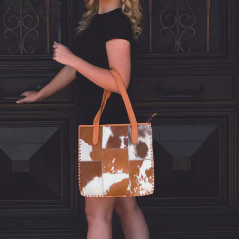 Real Cowhide Tote Bag - Cowhide Kingdom