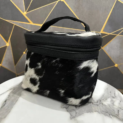 Real Cowhide Beauty Box | Handmade Cowhide Makeup Box - Cowhide Kingdom