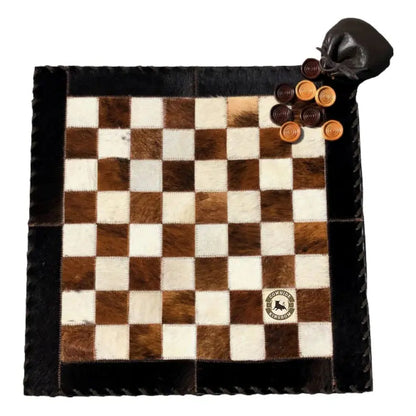 Handmade Cowhide Rug Chess Board - Cowhide Kingdom