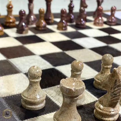 Handmade Cowhide Rug Chess Board - Cowhide Kingdom