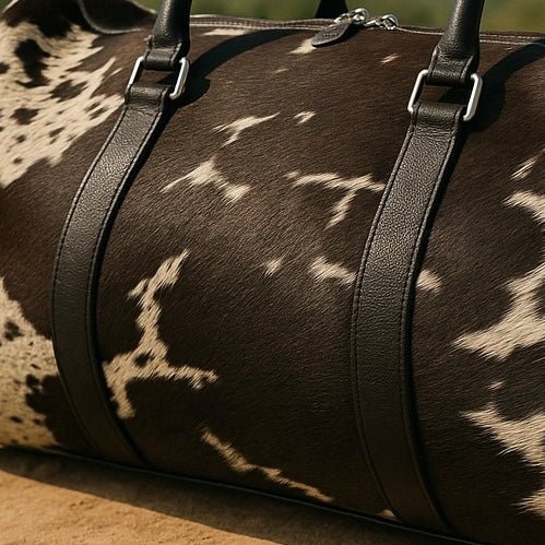 Premium Cowhide Sports & Gym Bag | Genuine Leather Overnight Duffel – PHOTO CONFIRMATION & FREE SHIPPING - Cowhide Kingdom