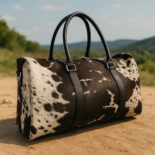 Premium Cowhide Sports & Gym Bag | Genuine Leather Overnight Duffel – PHOTO CONFIRMATION & FREE SHIPPING - Cowhide Kingdom