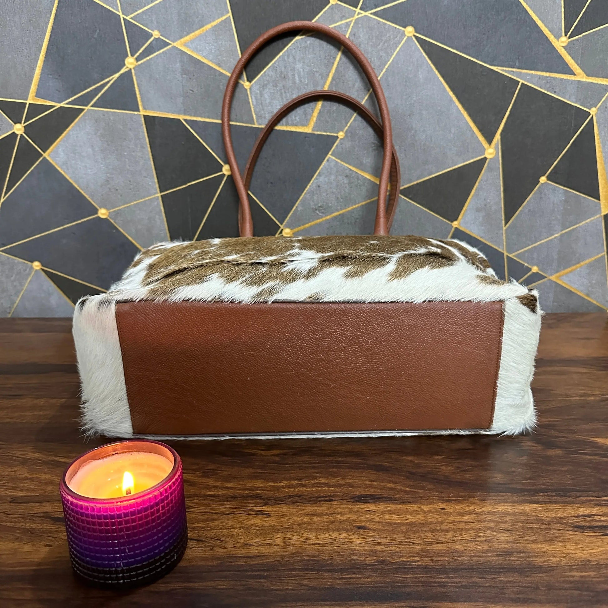 Premium Handmade Cowhide Leather Tote – Durable, Stylish & One - of - a - Kind | Handmade Natural Cowhide Tote Bag – Genuine Leather & Unique Hide Patterns - Cowhide Kingdom