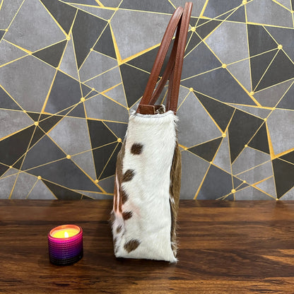 Premium Handmade Cowhide Leather Tote – Durable, Stylish & One - of - a - Kind | Handmade Natural Cowhide Tote Bag – Genuine Leather & Unique Hide Patterns - Cowhide Kingdom