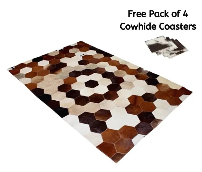 Premium Handmade Cowhide Runner | Patchwork Leather Rug for Entryway, Dining Table & Hallway Styling | Handcrafted Cowhide Patchwork Table Runner – Long Hallway Runner Rug – Rustic Western & Modern Farmhouse Decor - Cowhide Kingdom