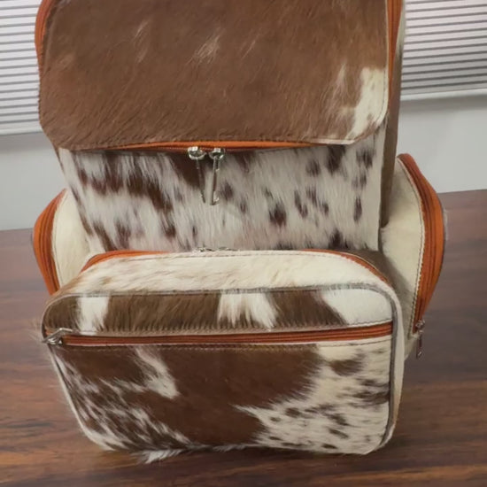 Cowhide diaper backpack