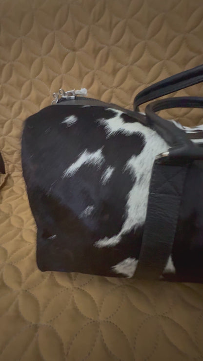 Cowhide Duffle Bag Cowhide Hair on Bag for Men