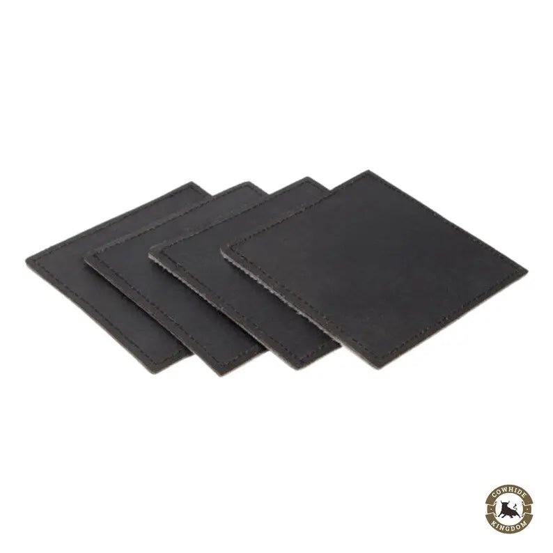 Real Cowhide Coaster Set – Authentic Cow Skin Table Protectors for Farmhouse Living | Authentic Cowhide Round Coasters – Handmade Natural Cow Skin Coaster Set for Home - Cowhide Kingdom